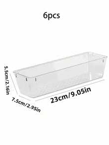 1/3/6pcs-Universal Transparent Drawer Cup And Fork Spoon Storage Box, Desktop Organizer Box, Portable Drawer Storage Organizer, Desktop Organizer Box, Cutlery Divider Box, Drawer Storage Set - Multicolor - View 12