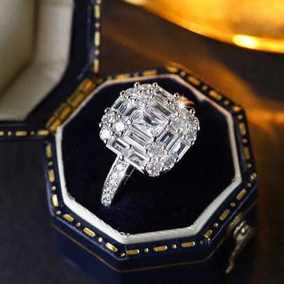 Nhẫn Zirconia thời trang và thanh lịch, nhẫn cưới dành cho nữ.