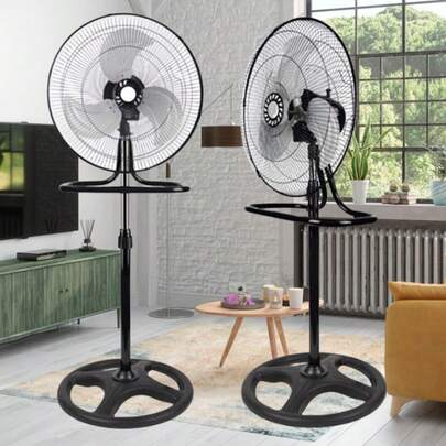1 ventilador metálico vertical, ventilador de tres aspas para suelo, ventilador esencial en verano con fuerte corriente de aire fresco y refrescante, ventilador de pie, gran caudal de aire, ventilador doméstico de pie, eficiente en energía, bajo ruido, ventilador vertical, ventilador eléctrico doméstico metálico con base circular, ventilador eléctrico 3 en 1, velocidad alta de 18 giros. Control remoto, ajuste de velocidad y dirección del viento, tres modos de uso, ventilador silencioso y eléctrico. Este ventilador doméstico combinado de tres en uno puede moverse lateralmente, ventilador vertical de alta velocidad con rotación continua.