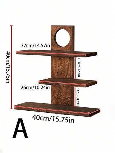 1pc Wooden Multi-Layer Jewelry Rack, Cup Rack, Storage Rack, Autumn Decor Wall Rack, Storage Tray, Jewelry Board, Jewelry Display Rack, Decor Display Rack, Medium Maillard Storage Tray Rack, Antique Rack