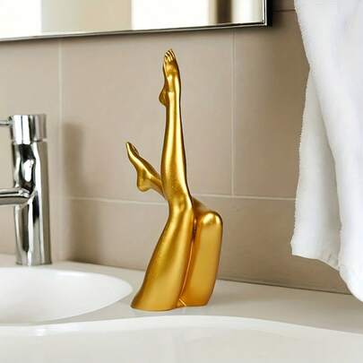 1 Stück Goldfarbene Harz Bein Skulptur - Einzigartiges Geschenk zu Thanksgiving und Weihnachten, Kombination aus Körperästhetik und minimalistischem Stil. Es ist eine warme Feiertags-Dekoration sowie der perfekte Abschluss für Ihr Arbeitszimmer, Wohnzimmer oder Badezimmer.