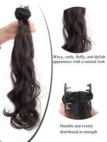 Tóc giả đuôi ngựa dài 16 inch, kiểu gợn sóng, màu nâu nhạt, có kẹp, thích hợp để sử dụng hàng ngày. - Nhiều màu - Xem 4
