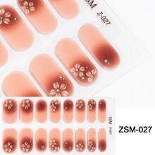 SSemi Cured Gel Nail Strips , Jelly Beige, 16 Pcs Gel Nail Wraps, Stickers, No UV Light Required, Salon Quality, Long Lasting - Rusty Rose - View 8