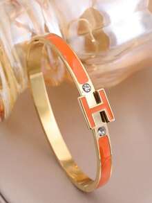 1 Stück 18K vergoldetes H-förmiges Armband für Frauen, exquisiter Schmuckarmband, perfektes Geschenk für Frauen zu Ostern, Weihnachten, Muttertag (ohne Geschenkbox) - Buchstabe H - Übersicht 6