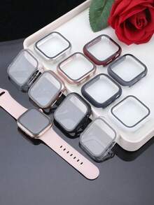 6pcs Or 4 Packs Or 2Pcs Pc + Tempered Glass All-In-One Watch Case, Anti-Drop Stylish Protective Cover, Compatible With Apple Watch Case 40/41/42/44/45/46/49mm, Compatible With Apple Watch Series Ultra/Se/11/10/9/8/7/6/5/4/3/2/1, Smart Watch Accessories Men Women - 4PCS - View 4