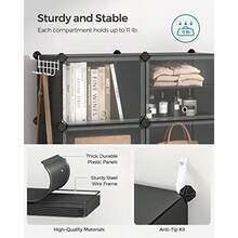 SONGMICS Gabinete de Zapatero de 8 Pisos para clóset y Entrada ULPC034B01 Accesorio para Rack de Calzado - 8 cubos - Ver 5