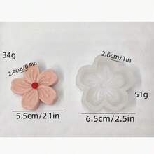 1pc Lucky Four-Leaf Clover, Cherry Blossom, Plum Blossom, Persian Flower Mold, Gypsum, Wax, Silicone Mold - White - View 3