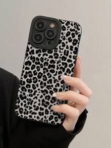 Cheetah,Leopard Print 1pc Perforated Leopard Print Thick Shockproof Painted Phone Case Cover, Compatible With IPhone, Galaxy,International Version, Not The Domestic Version - Multicolor - View 3