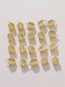 1pc/3pcs DIY Handmade Jewelry Pendant, Pineapple Design, Micro-Inlaid Zirconia, Customized Copper Material Zirconia Inlaid Jewelry Accessory - DIY Fruit Pendant - View 1