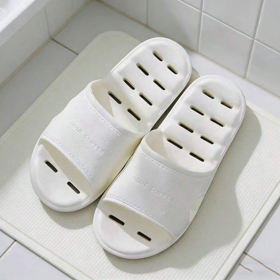 Soft Bottom Quiet Indoor Slippers, Couples Bathroom Anti-Slip Shoes, Hollow Breathable Non-Waterlogging Sandals
