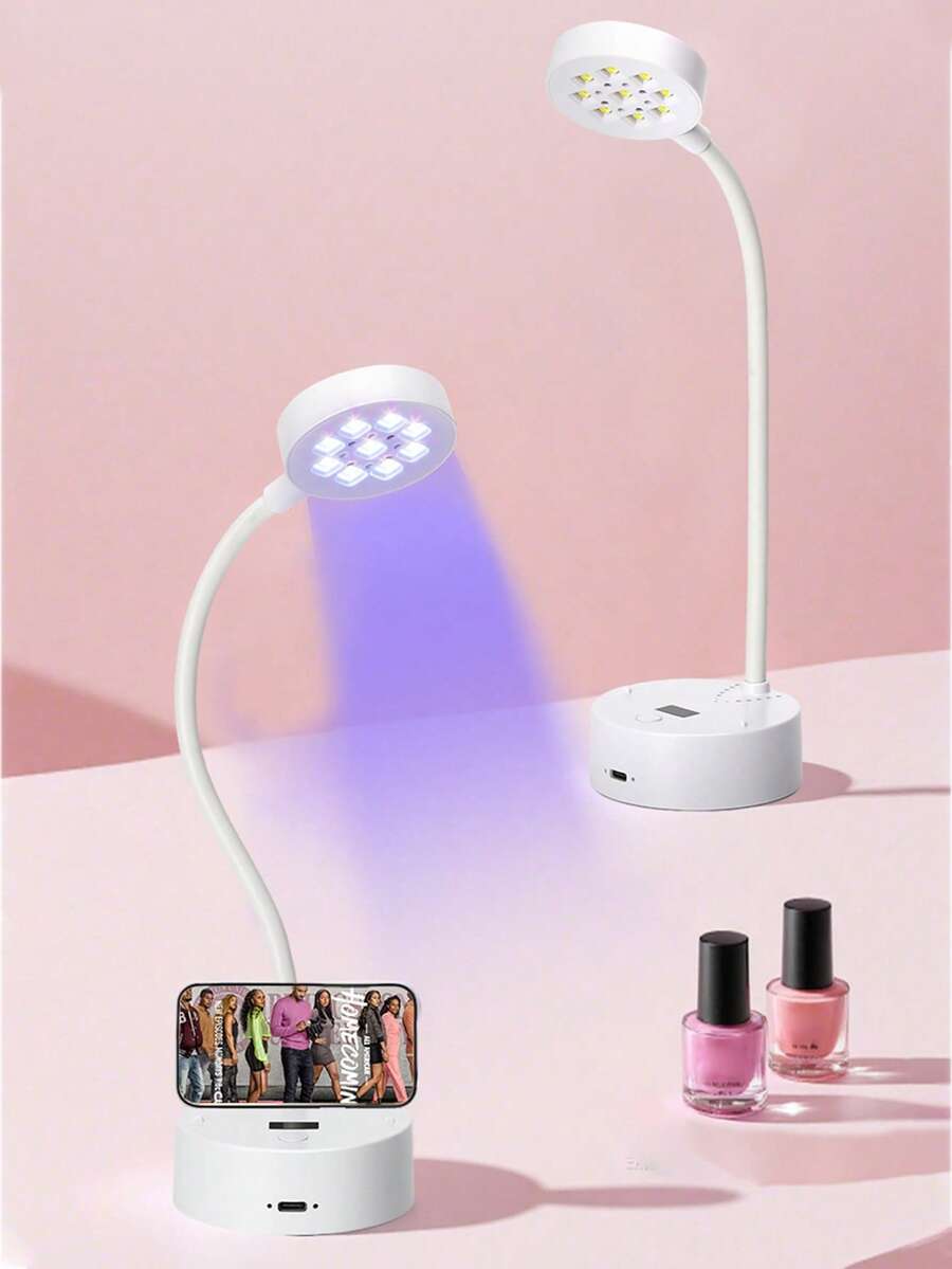 DianaBeauty 360° Flexible Rechargeable UV LED Nail Lamp, Fast Curing Gel Nail Polish, Portable UV LED Nail Dryer, Suitable For Nail Salon - White - View 1