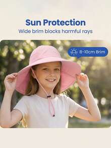 1-2岁 2-6岁 6-10岁 儿童防晒帽 夏季婴儿遮阳帽 幼儿遮阳帽 男女童薄肩披肩大帽檐渔夫帽 - 1PC - 查看 8