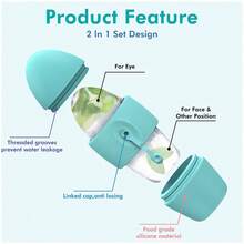 1pc Silicone Ice Facial Massage Roller, Cooling Ice Tray Mold For Face Skin Care, Ice Therapy Beauty Tool - Rectangle - View 8