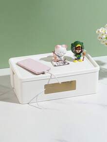 1pc Large Cable Management Box, Hides Power Sockets And Desk Cables - TV/Phone/Computer Cable Organizer Box, Suitable For Home/Office - Multicolor - View 1