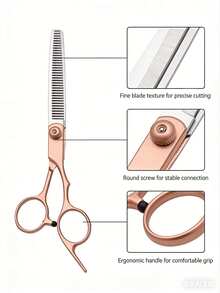 Bộ 1/2/3/8 kéo cắt tóc bằng thép không gỉ, kéo cắt tóc chuyên nghiệp để tỉa tóc, phù hợp với nhiều loại tóc khác nhau bao gồm tóc xoăn, tóc thẳng và tóc thô. - Nhiều màu - Xem 4