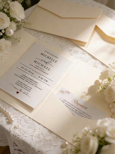 20/25pcs Tri-Fold Pocket Style Wedding Invitation Envelopes, Minimalist Design Suitable For Engagement, Wedding, 15th Anniversary, Christening Etc, DIY Invitation Use, Size 5*7 Inches, Multiple Colors Available, Envelopes Only Without Cards Or Stamps