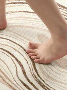 DAJIANG 1 件装米色不对称波浪边羊毛地毯，适用于浴室、厨房、户外、室内、走廊、卧室、客厅、床边，可机洗，易于清洁，底部防滑，适合卧室装饰、浴室装饰、房间装饰、户外装饰 - 彩色 - 查看 11