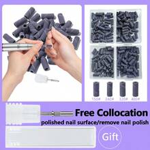 50Pcs 3mm Black Purple Nail Art Sanding Bands With Mandrel, Professional Manicure Grinding Polishing Tool For Home & Salon Use - Purple - View 3