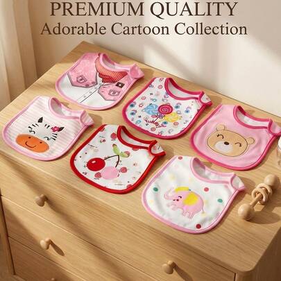 6 piezas de baberos para bebé, toallas de saliva para bebés unisex, paños impermeables anti-escupir para recién nacidos