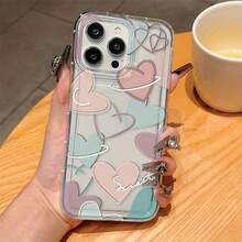 Airbag Transparent Heart-Shaped TPU Anti-Fall Full Coverage Protective Case, Suitable As Birthday And Christmas Gifts For Couples, Girlfriends, Daughters, Boyfriends, And Teenage Girls - Clear - View 1