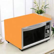 1 pieza de cubierta de polvo para horno microondas de pigmento hecha de lino tejido para decoración del hogar, a prueba de polvo y que evita las manchas y el polvo - color sólido - Ver 12