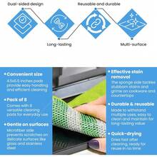 Reusable Dual Sided Microfiber Sponge Cloths Dish Cleaning Wipes For Kitchen Countertops Stovetops Cleaning Rags Pack Of 8 - 1 - View 4