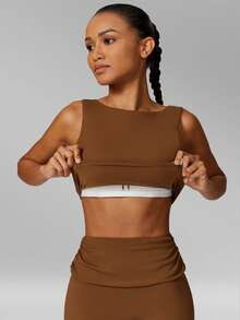 Áo bra thể thao thời trang không lưng MFVIM dành cho nữ, áo tank top yoga kiểu racerback giảm sốc, hỗ trợ tối đa, không đường may, nhanh khô, cổ áo một vai giúp tôn dáng vai thẳng, thoáng khí, thoải mái, thích hợp cho chạy bộ, đạp xe, Pilates, yoga và tập gym ngoài trời. - Rỉ Nâu - Xem 10