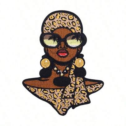 1pc Fashion Female Figure Patch, Personalized DIY Apparel Accessories, Embroidery Ironing Patch, Clothing Decoration Patch, Embroidered Badge, Emblem, Suitable For Clothes, Shoes, Bags Summer, School