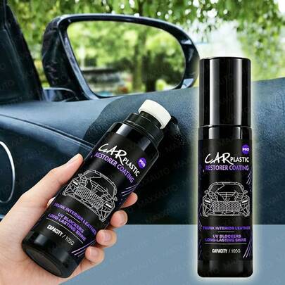 maxxauto Car Plastic Renovator Wax, Scratch Repair For Car Bumpers And Interiors, Enhances Plastic And Restoration, Prevents Aging