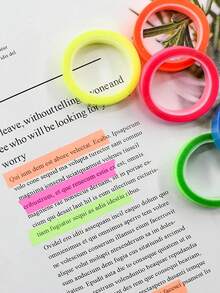 5支装 6/8/12mm 多宽度、多色透明撕拉式胶带，防水、可书写，附赠彩色荧光笔；五种颜色可选；学习用品，返校季。 - 彩色 - 查看 2