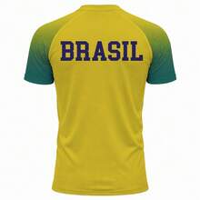 Men's 3D Polyester Soccer T-Shirt, Brazil World Cup, World Cup, National Team Print, Pink, Black, Goal, Games, Yellow, Black, Blue - 綠色 - 查看 2
