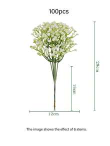 29厘米白色人造满天星花,白色合成满天星花,适用于家居装饰、桌面摆设、DIY花艺项目、婚礼和派对装饰、家居和户外花园点缀、婚礼、派对和房间装饰 - 彩色 - 查看 22