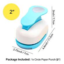 6pcs Round Hole Punches, Hole Diameter 0.3-2 Inches, Essential Starter Tools For Handmade Paper Crafts, Features Effortless Lever Design, Professional Card Cutting, Pasting And Punching Tools - Blue and White - View 14