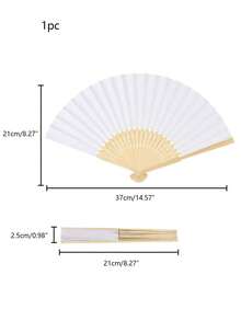 1/3/6 chiếc quạt giấy trắng cầm tay, quạt tre gấp, quạt giấy tự làm dùng làm quà tặng đám cưới, quà lưu niệm tiệc tùng và trang trí nhà cửa. - Xem 7