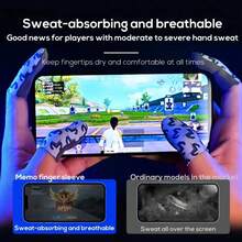 2pcs/Set Silver Fiber Gaming Finger Sleeves, Sweat-Proof, Anti-Slip, Scratch-Resistant, Wear-Resistant, 0.3mm Ultra-Thin Breathable, Sensitive Touch, Providing Extreme Gaming Experience, Suitable For Various Mobile Games - Light Grey - View 3