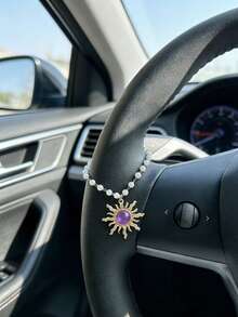 1pc Pearl Sun Decor Car Steering Wheel Chain, Creative Steering Wheel Pendant Car Interior Accessory - Pearl Sun - View 12