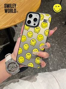 Smiley World SmileyWorld® | 1pc Shock-Absorbing Full Coverage TPU Material Phone Case, Cute Smiley Yellow Pattern, IMD Matte Finish, Compatible With IPhone 16, 15, 14, 13, 12, 11 Pro Max, Suitable For Holiday Gifts, Commuting, And Daily Drop Protection With Stylish Design - Multicolor - View 2