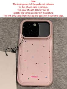 Funda de teléfono suave y resistente a los golpes con estampado de lunares coloridos y pantalla completa, compatible con iPhone 17Promax, 16Promax, 17Pro, Pro 16, 17, 15, 14, 13 Pro Max, 17Air. Diseño de lujo con textura de piel de lichi, cubierta trasera encantadora y antideslizante. - Puntos de colores - Ver 6