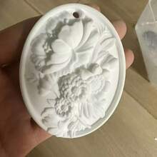 1pc Chrysanthemum Aroma Stone Silicone Mold, Handmade DIY Fragrance Stone Decor Mold, Multiple Patterns, Non-Stick, Easy Demold - White - View 4