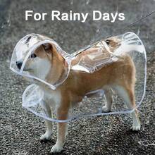 1件透明彩色滚边防水雨衣，适用于猫狗户外活动 - 玫紅色 - 查看 2