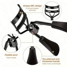 1pc Partial Eyelash Curler, Precise Lash Shaping, Compact Stylish Design, Sturdy Stainless Steel, Makeup Tool For Daily Use - 黑色 - 查看 3