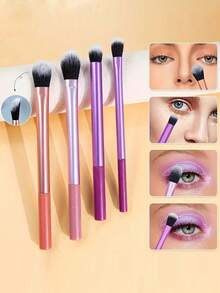8/7/6/1件套专业化妆刷套装，高品质粉色化妆刷，含散粉刷，女士/女孩旅行化妆刷套装，包含腮红刷、散粉刷、遮瑕刷和眼影刷。打造完美妆容的必备工具，一套完整的化妆刷，绝佳的旅行礼物，专业化妆刷，完整化妆套装。 - 彩色 - 查看 6