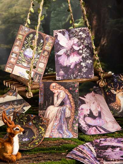 have a good day 50 Adet/Paket Karanlık Masal Temalı Scrapbook Kağıdı, Vintage Kendin Yap Dekoratif Yapışkansız Malzeme Kağıdı, Tatil Hediyesi, El Yapımı Kolaj Malzemeleri, Kişiselleştirilmiş Scrapbook Planlama Yaratıcı Okul Kırtasiye Malzemeleri (6 Rastgele Stil)