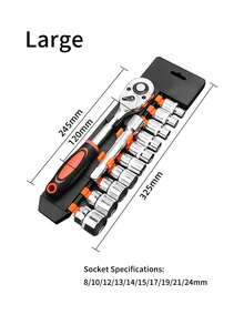 12pcs/Set Ratchet Socket Set 1/4 Inch With Quick Release Handle Steel Socket Wrench Set For Boat Motorcycle And Bicycle Automotive Hardware Repair Tools - Multicolor - View 8