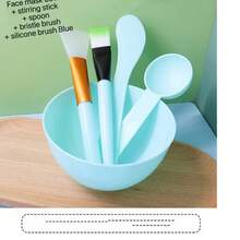 5件套塑料面膜碗套装，DIY SPA 面膜刷，勺子，硅胶刷美容工具 - 彩色 - 查看 7