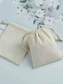 5 chiếc/Bộ Túi Tote thời trang màu trơn, Túi mua sắm màu be, Túi quà tặng unisex nguyên bản, Túi xách du lịch bằng vải canvas có thể gấp gọn, Phù hợp cho thanh thiếu niên, sinh viên đại học, nhân viên văn phòng, quay lại trường học, kỳ nghỉ - Xem 4