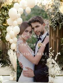 Telón de fondo con forma de arco personalizable con nombre/texto - Fondo de foto de arco personalizado adecuado para cumpleaños, bodas, fiestas - Tela de poliéster elástica y duradera - Decoración interior y exterior - Fácil de instalar, sin necesidad de energía, varios tamaños de arco - Multicolor - Ver 7