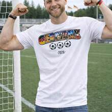 Camiseta de la Copa Mundial de Alemania 2026, Camiseta de Fanático de Fútbol, Camiseta de Aficionado al Fútbol, Camiseta de la Selección Nacional de Alemania - Blanco - Ver 1