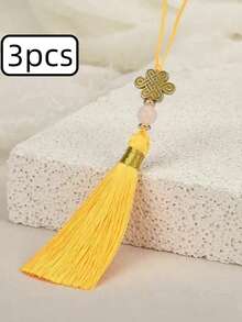1pc/3pcs Chinese Knot Tassel Pendant DIY Fan Bookmark Chinese Style Exquisite Cultural & Creative Jewelry Accessories Mini Chinese Knot Bag Accessories - one-size - View 11