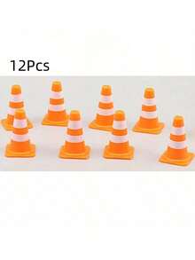 12个迷你交通锥，适用于互动、培训和DIY项目 - 采用ABS材料制成，色彩鲜艳，非常适合模拟路障，也可作为礼品。 - 彩色 - 查看 10